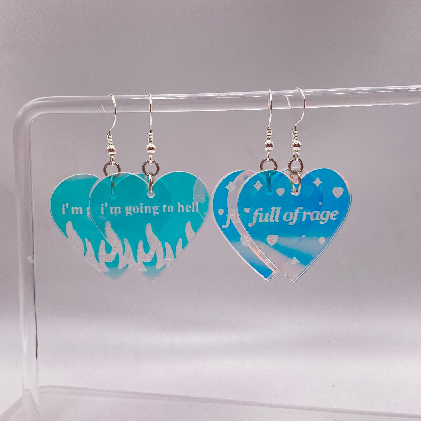 Holographic Heart Earrings