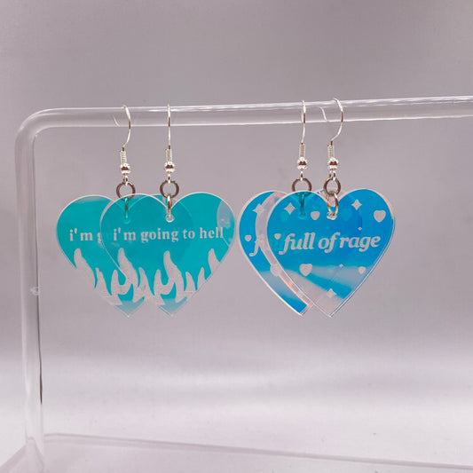 Holographic Heart Earrings