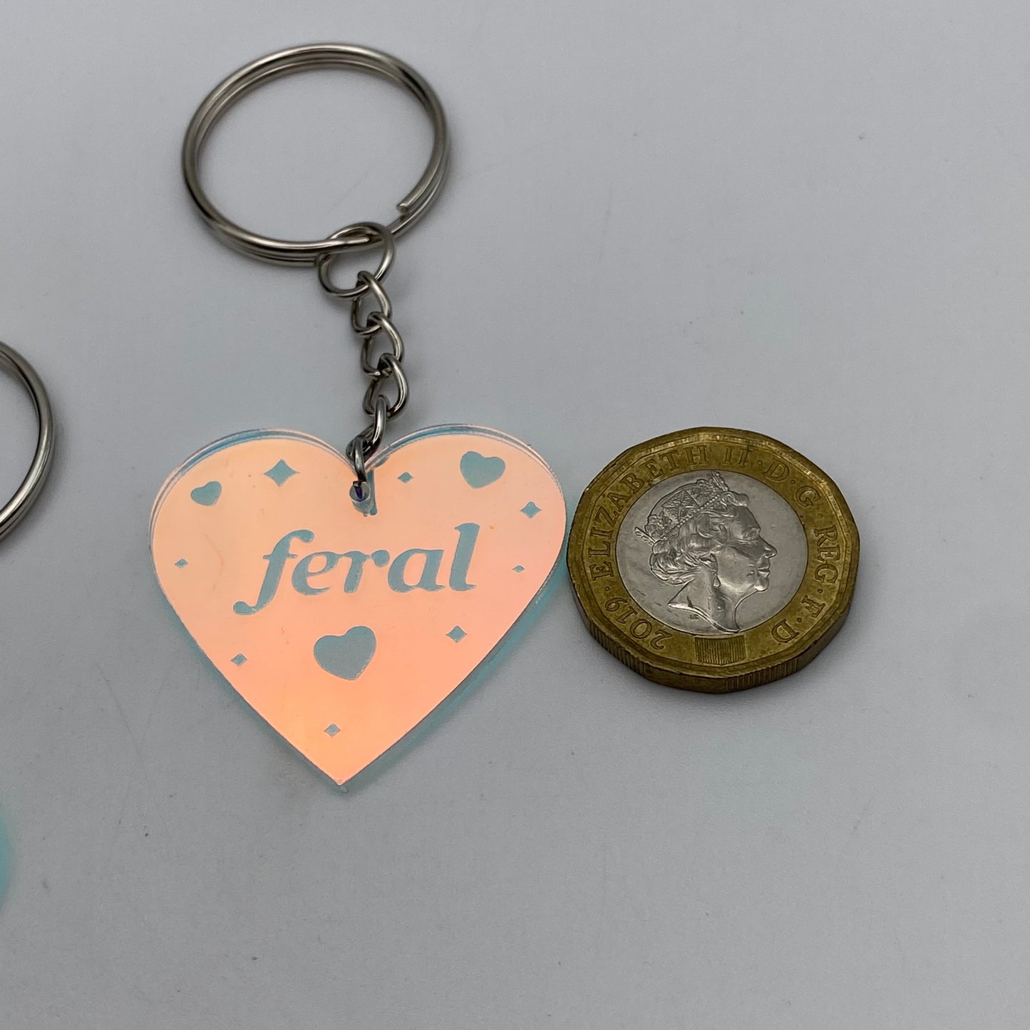 Holographic Heart Keyring