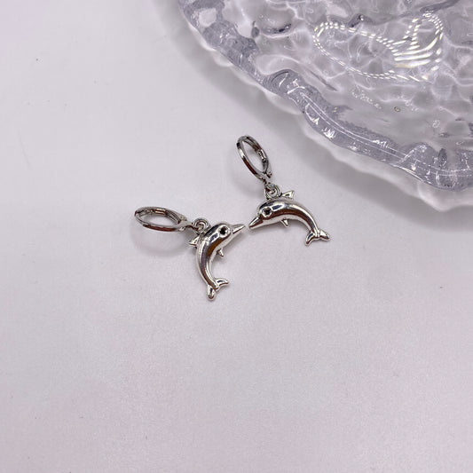 Dolphin Huggie Hoop Earrings