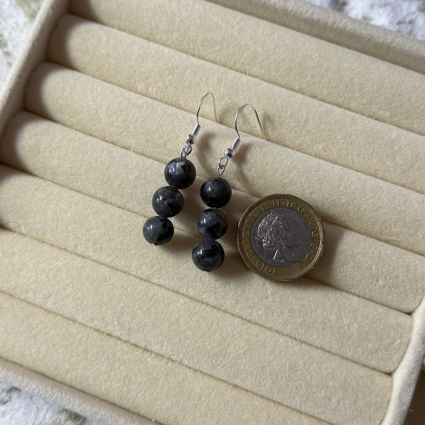 Big Larvakite Earrings