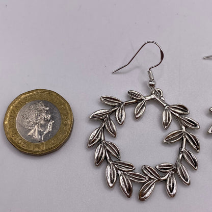 Big Silver Wreath Earrings