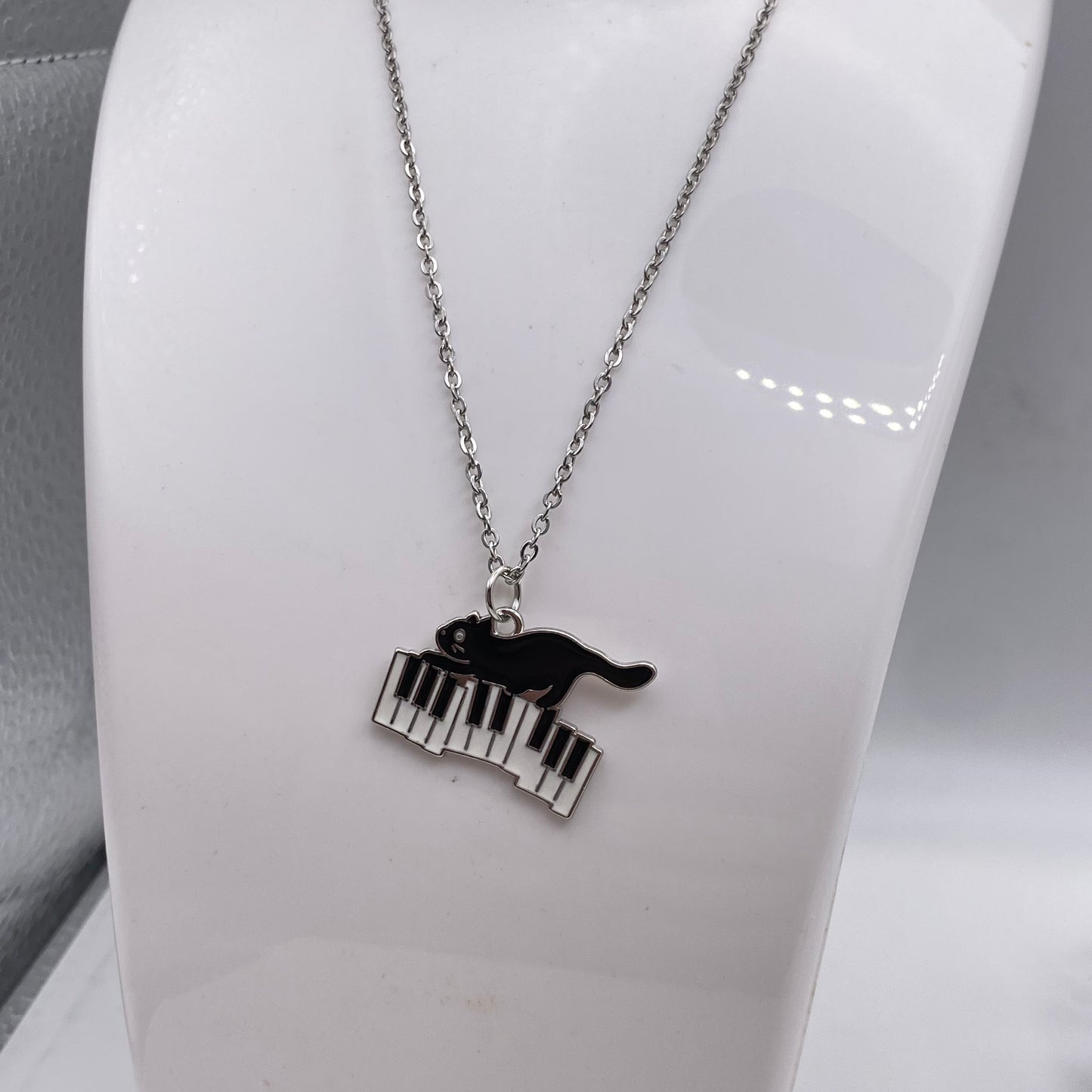 Piano Cat Necklace