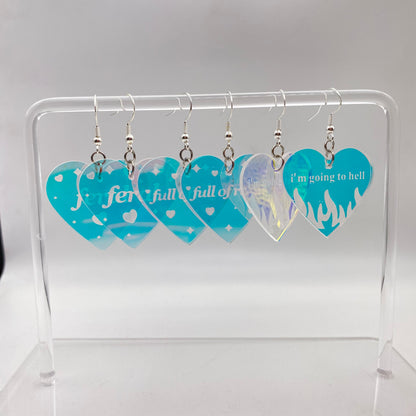 Holographic Heart Earrings