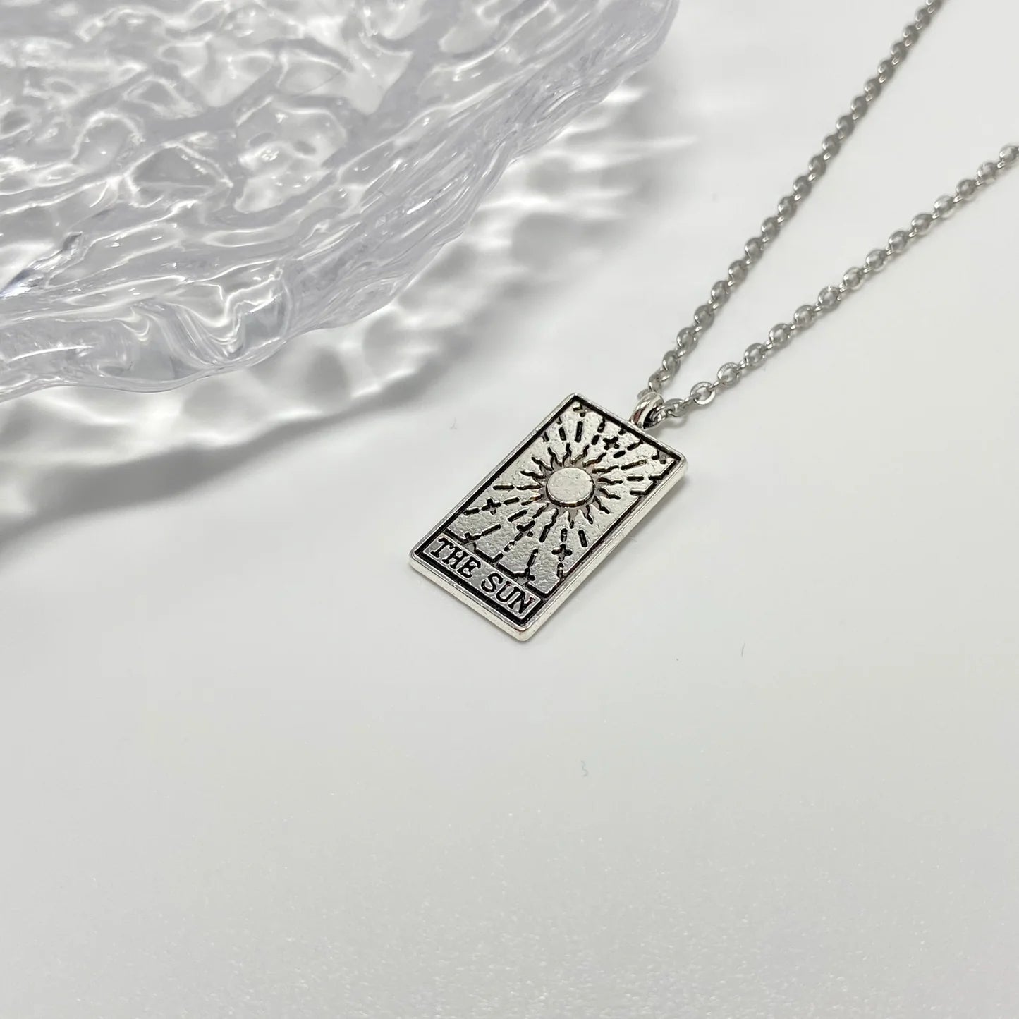 Silver Tarot Card Necklace