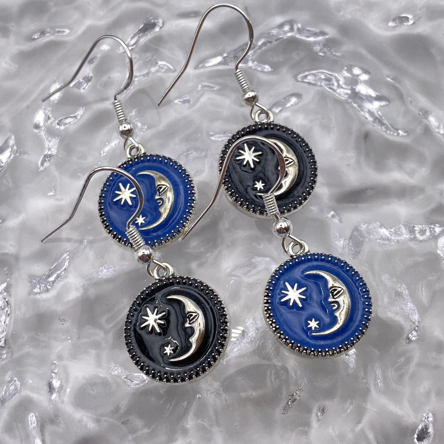 Colourful Moon Pendant Earrings