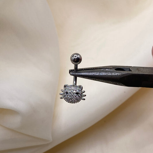 Diamanté Cat Belly Bar Piercing