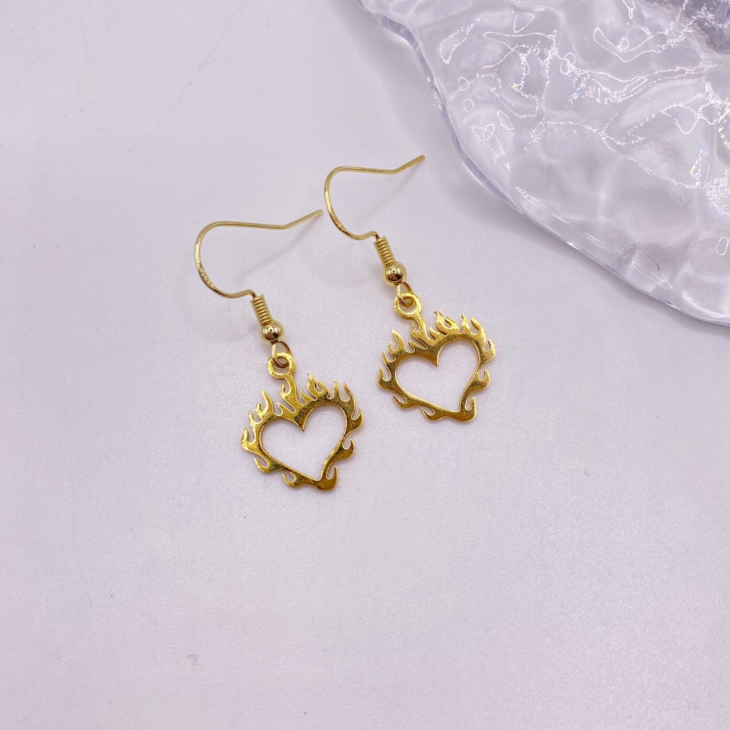 Flame Heart Earrings
