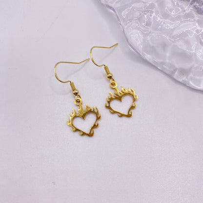 Flame Heart Earrings