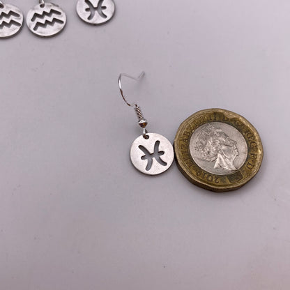 Silver Solid Star Sign Earrings