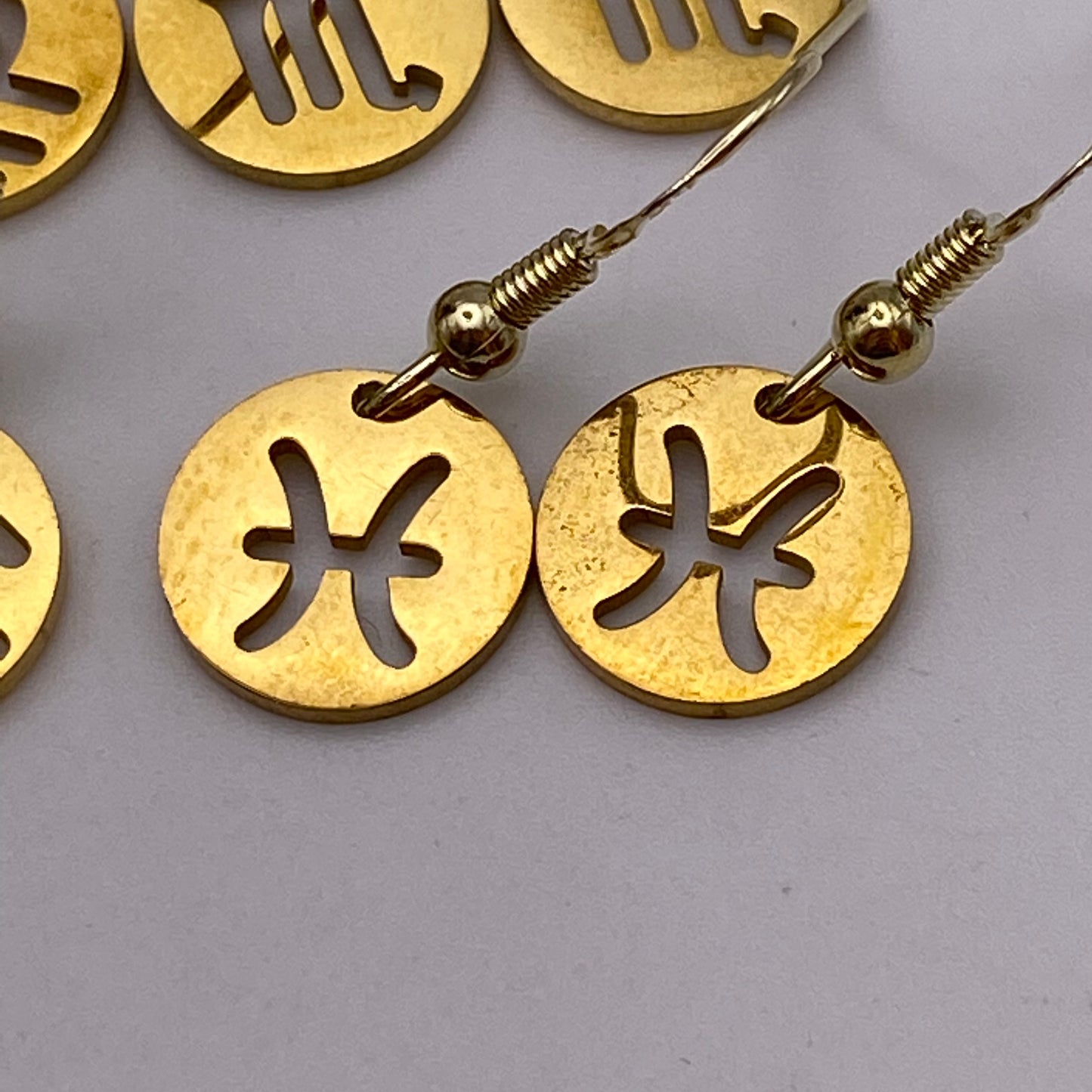 Gold Solid Star Sign Earrings