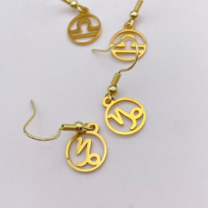 Gold Hollow Star Sign Earrings