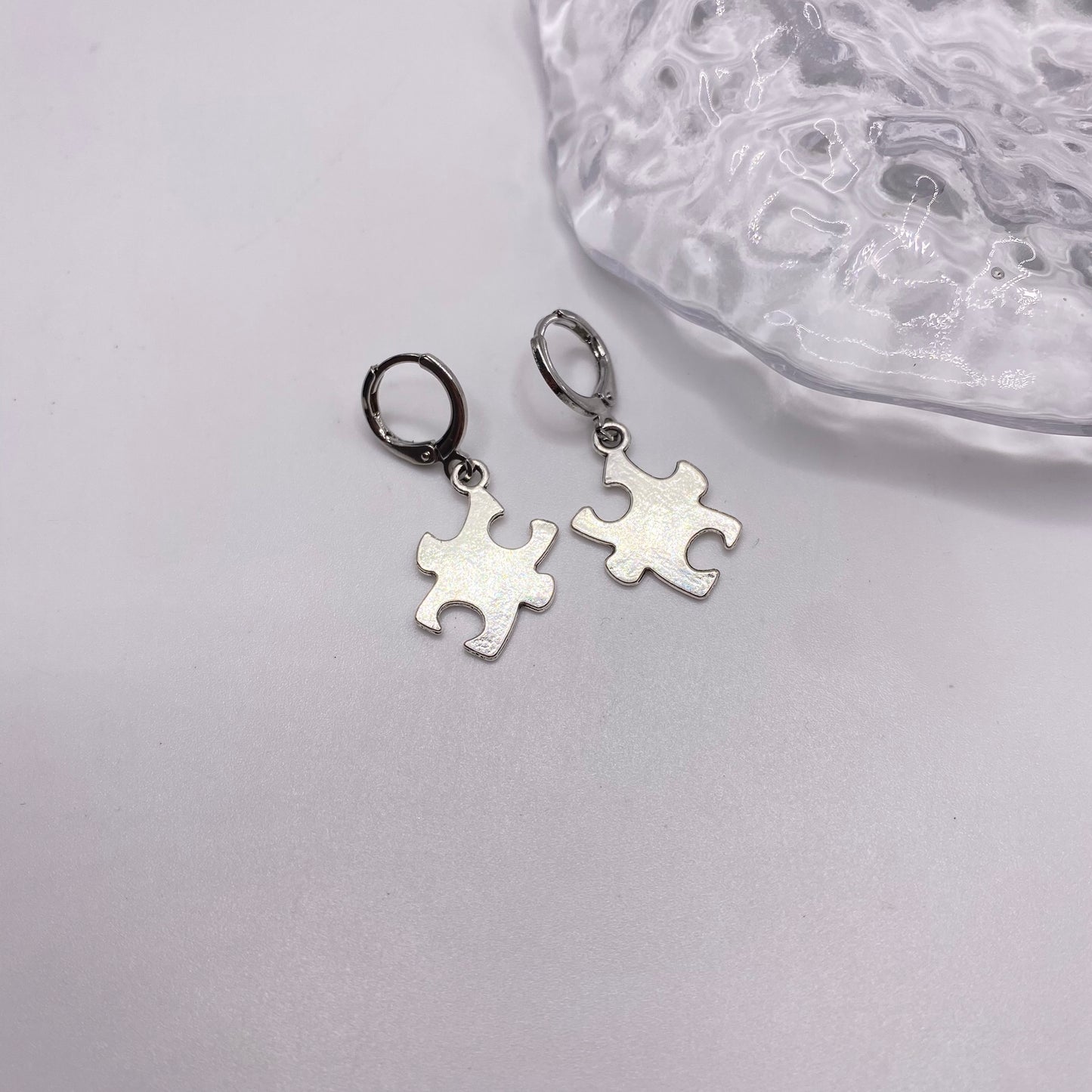 Jigsaw Huggie Hoop Earrings