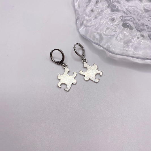 Jigsaw Huggie Hoop Earrings