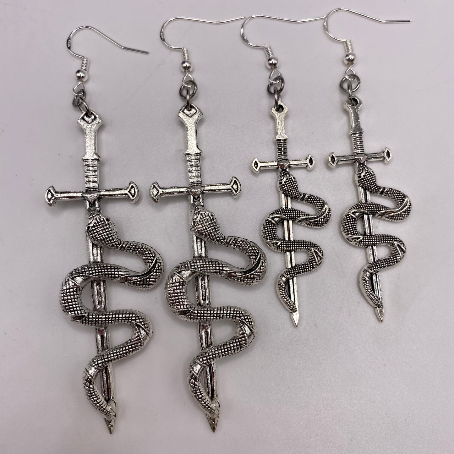 Snake on a Sword Earrings