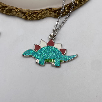 Santa Dinosaur Necklace