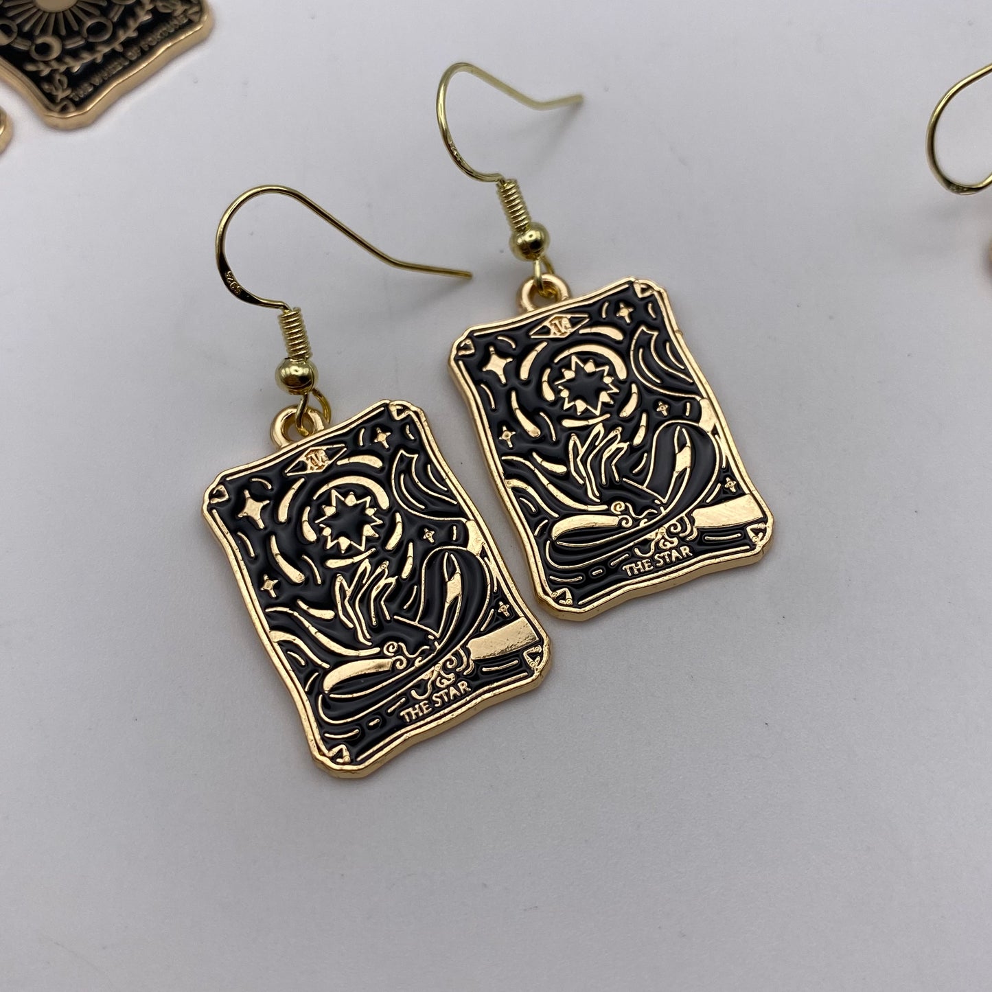 Gold Image Tarot Card Earrings