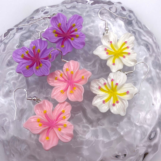 Colourful Hawaiian Flower Earrings