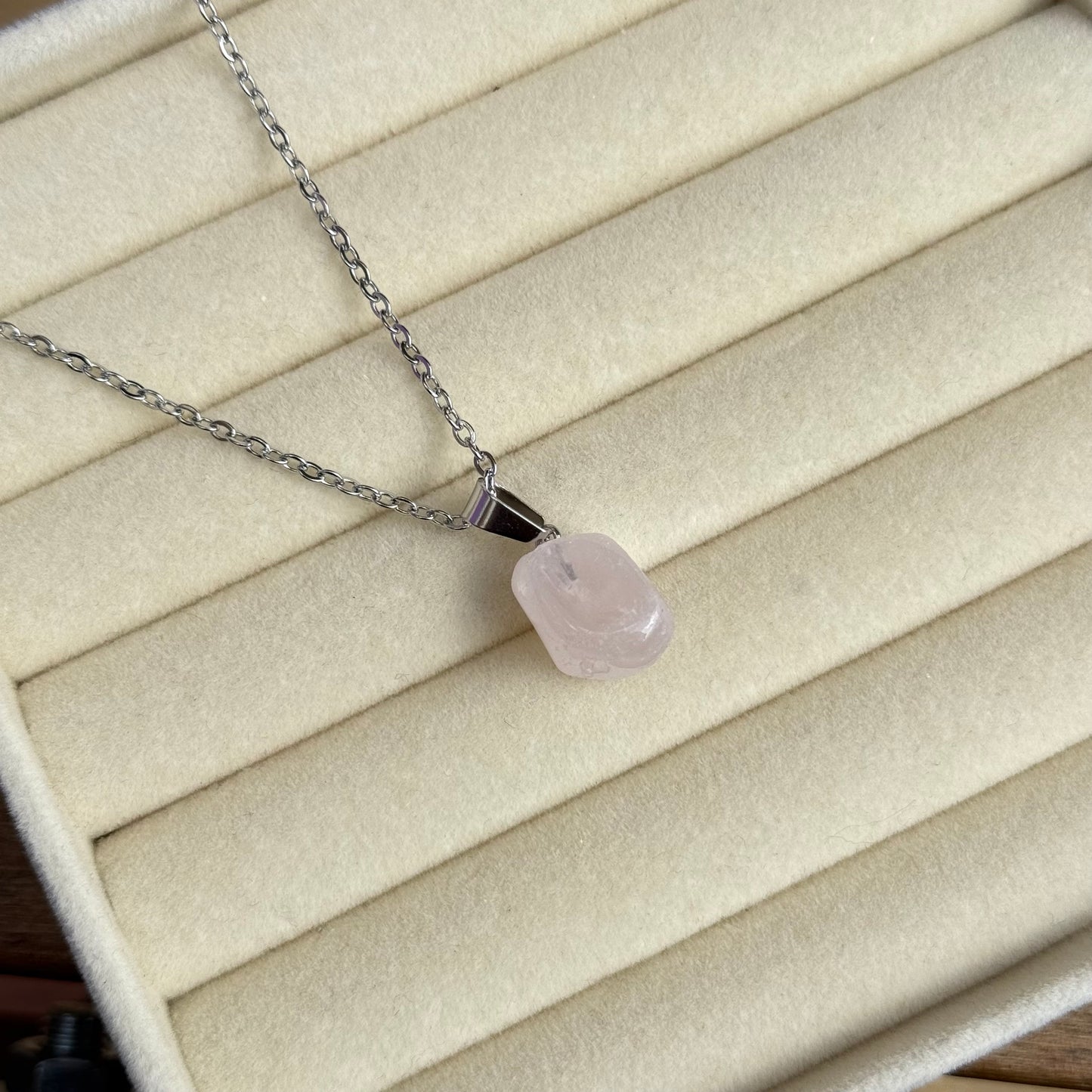 Rose Quartz Tumble Necklace