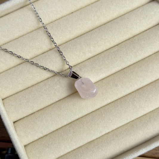 Rose Quartz Tumble Necklace