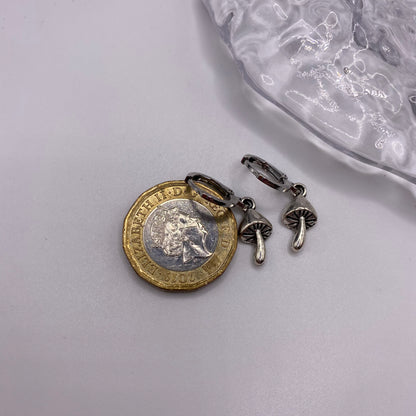 Small Mushroom Huggie Hoop Earrings
