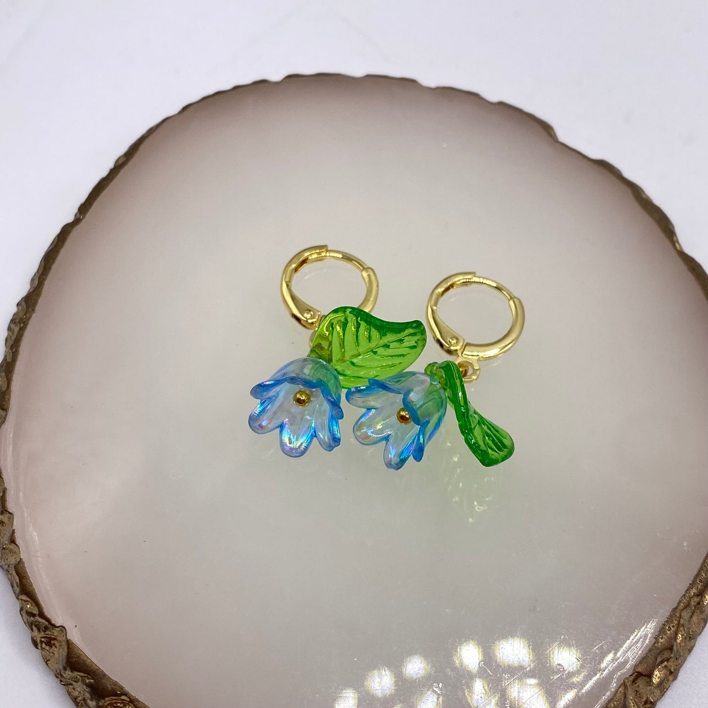 Colourful Flower Tulip Huggie Hoop Earrings