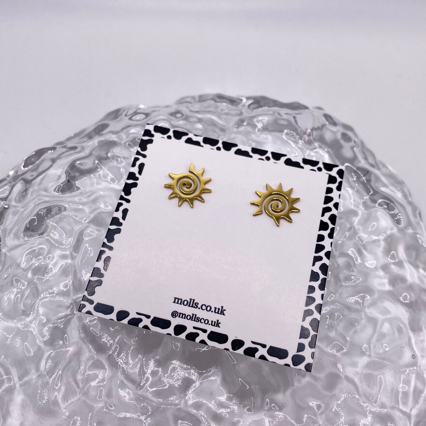Spiral Sun Stud Earrings