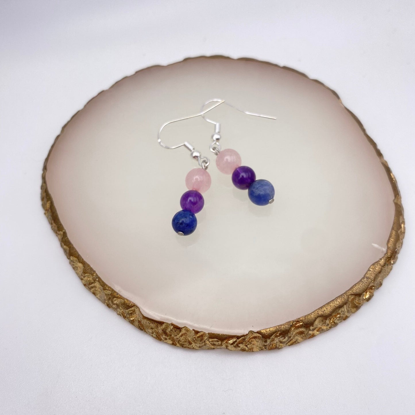 Round Rainbow Crystal Earrings