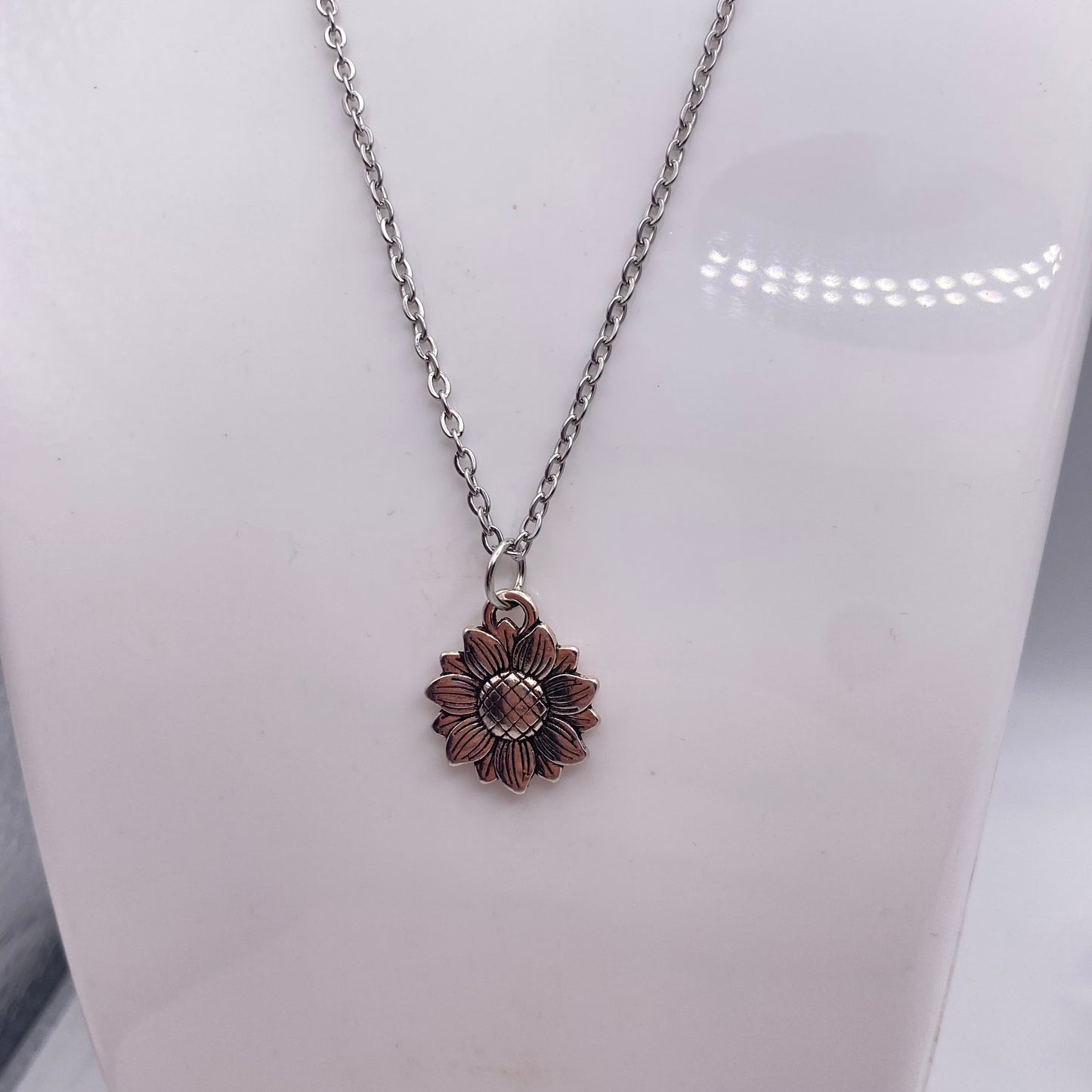 Silver Sunflower Necklace