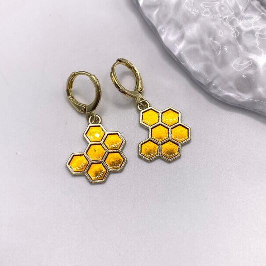 Honey Huggie Hoop Earrings