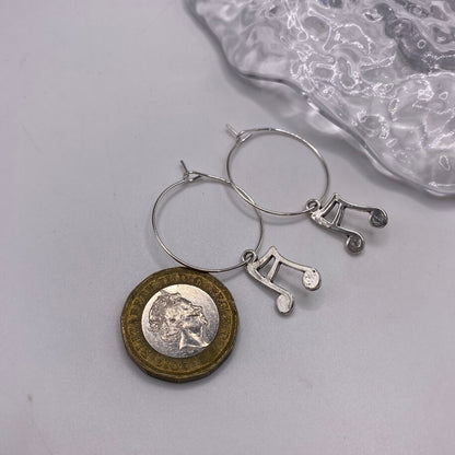 Music Note Hoop Earrings
