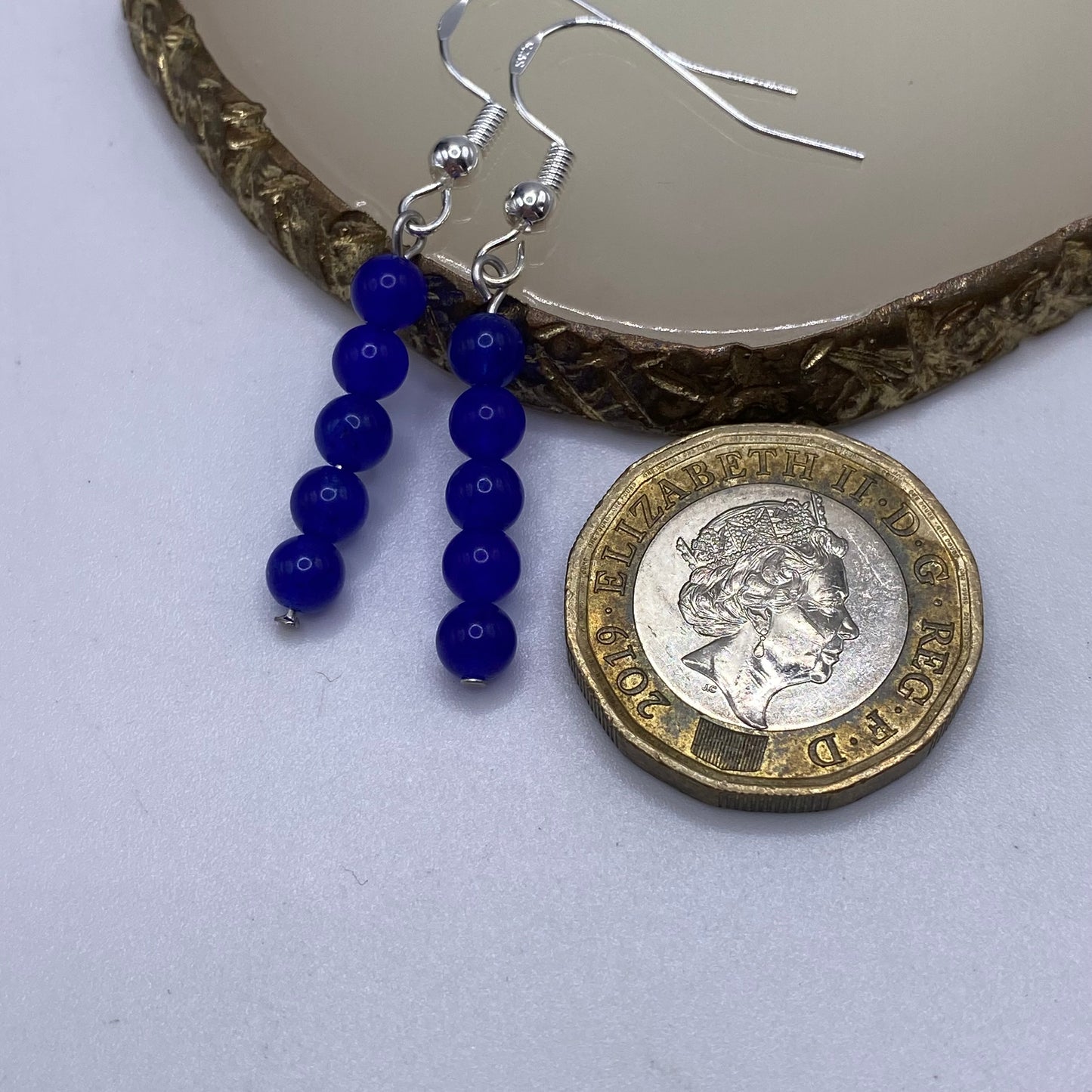 Round Sapphire Earrings