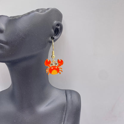 Gold Crab Earrings