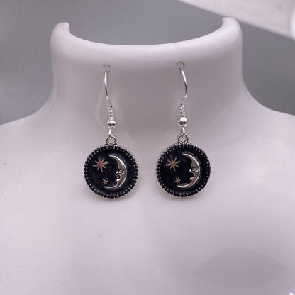 Colourful Moon Pendant Earrings