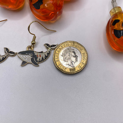 Skeleton Whale Earrings