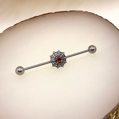 Spider Cobweb Industrial Ear Piercing
