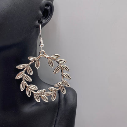 Big Silver Wreath Earrings