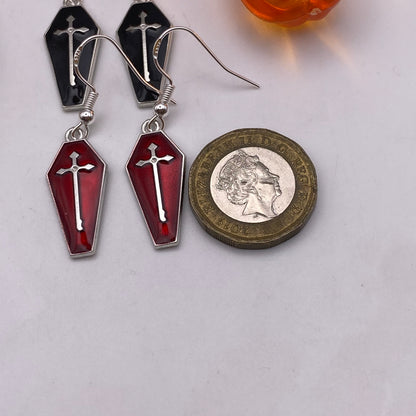 Cross Coffin Earrings