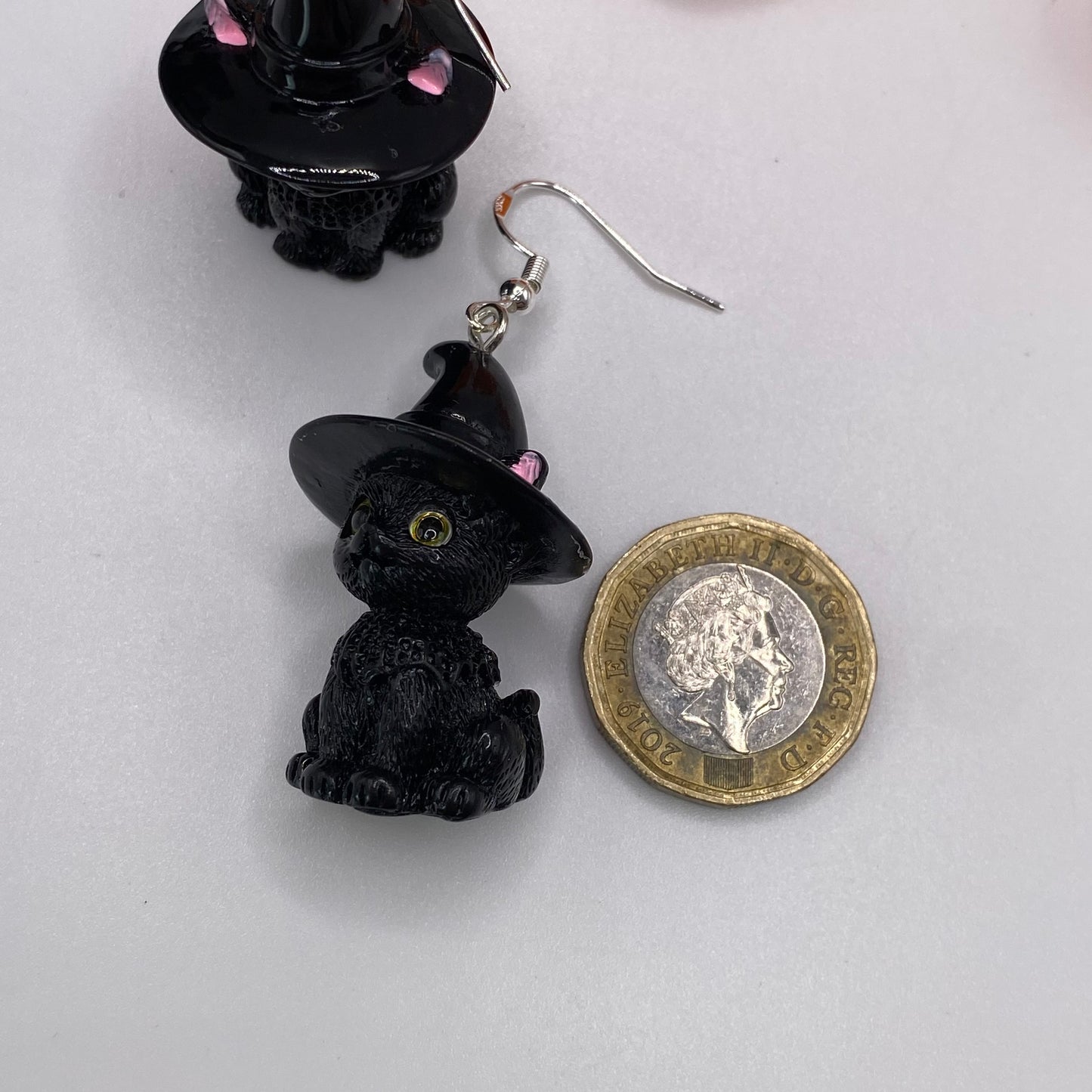 3D Witch Cat Costume Earrings
