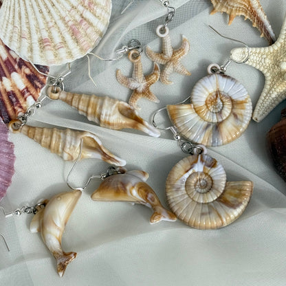 Beachy Shell Print Earrings