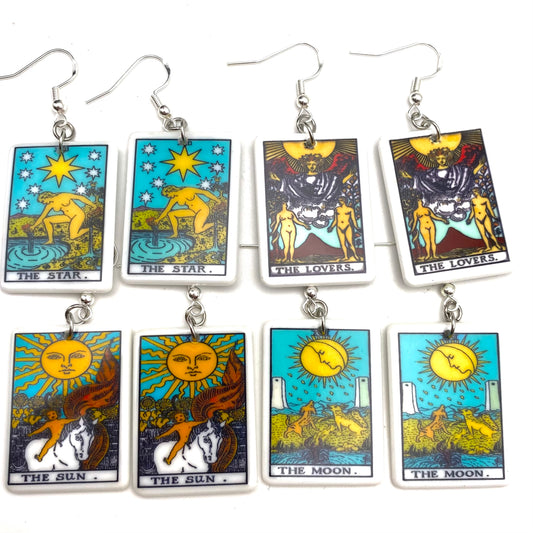 Colourful Tarot Card Earrings