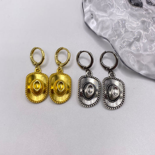Cowboy Hat Huggie Hoop Earrings