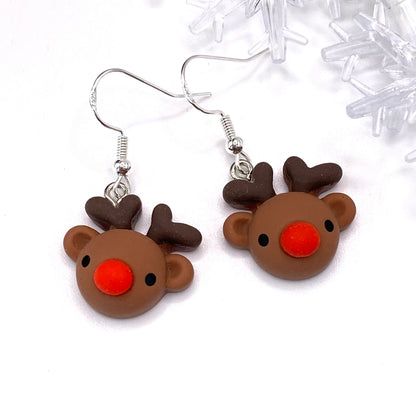 Reindeer Head Earrings