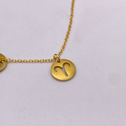 Gold Solid Star Sign Necklaces