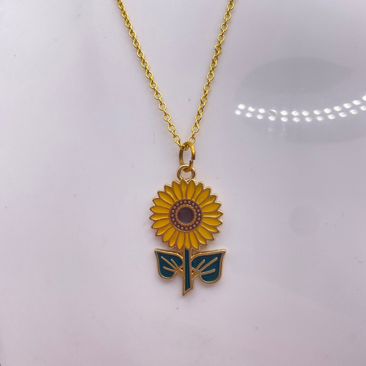 Gold Sunflower Necklace