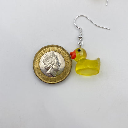 Colourful Clear Duck Earrings