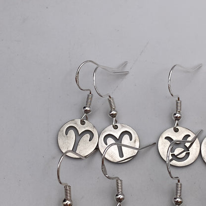 Silver Solid Star Sign Earrings