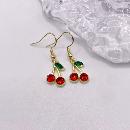 Gold Cherry Earrings