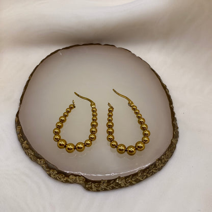 Gold Pearl Surround Hoop Earrings