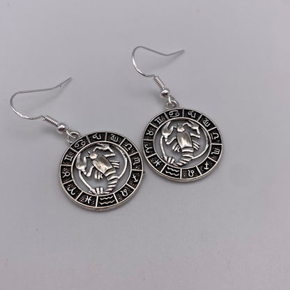 Silver Image Star Sign Earrings